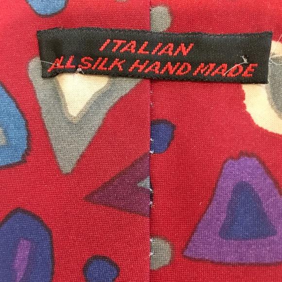 ITALIAN ALL SILK HANDMADE Mens Neck Tie - Picture 3 of 5